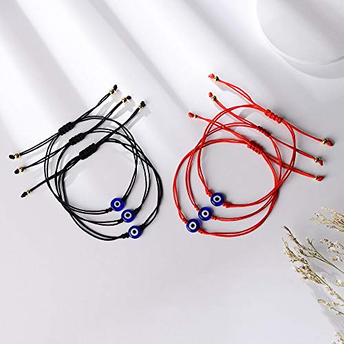 VU100 Evil Eye Bracelets Gifts for Women Adjustable Ojo Turco Kabbalah Amulet Nazar Layered Bracelets Handmade Braided Good Luck Red String Bracelets Protection Bracelets for Men Teen - Image 2