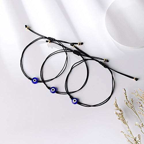 VU100 Evil Eye Bracelets Gifts for Women Adjustable Ojo Turco Kabbalah Amulet Nazar Layered Bracelets Handmade Braided Good Luck Red String Bracelets Protection Bracelets for Men Teen - Image 3