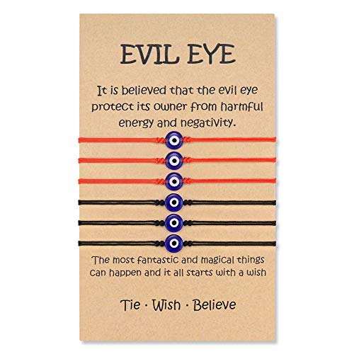 VU100 Evil Eye Bracelets Gifts for Women Adjustable Ojo Turco Kabbalah Amulet Nazar Layered Bracelets Handmade Braided Good Luck Red String Bracelets Protection Bracelets for Men Teen - Image 1