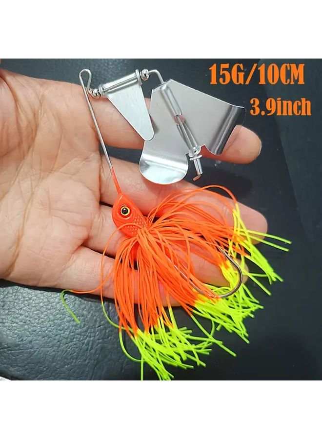Tangerine 15G Whisker Lure Fishing Bait Shiny Spinner for Black Fish Tilapia Saltwater Surface - Image 2