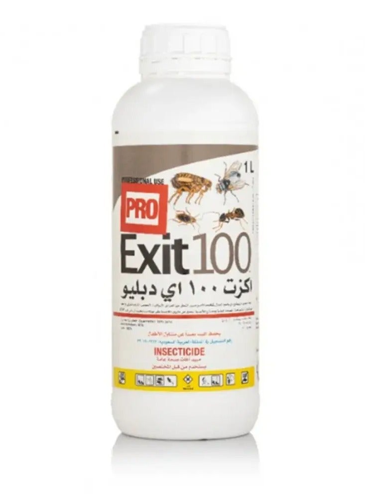 PRO Insecticide Exit 100 EW to Control Cockroaches Bed Bugs Fleas Mosquitoes Ants and Flies 1L