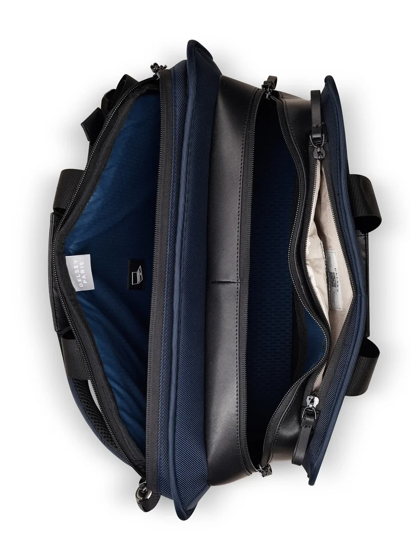 DELSEY Paris Arche 2 Compartment Satchel Backpack Laptop Protection 15.6 inch Navy Blue - 00120016302