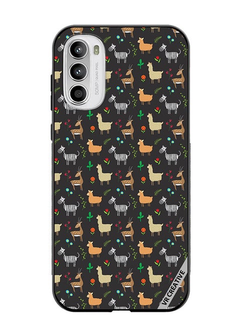Protective Case Cover For Motorola Moto G82 Jungle Animals Pattern Design Multicolour