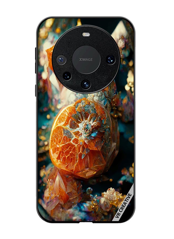 VR CREATIVE Protective Case Cover For Huawei Mate 60 Pro Orange Paint Gel Balls Design Multicolour  - Image 1