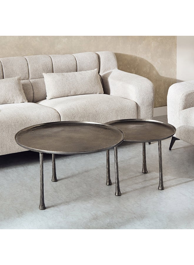 Home Box - Tanner 2-Piece Cast Metal Coffee Table Set 80 x 45 x 80 cm - Image 1
