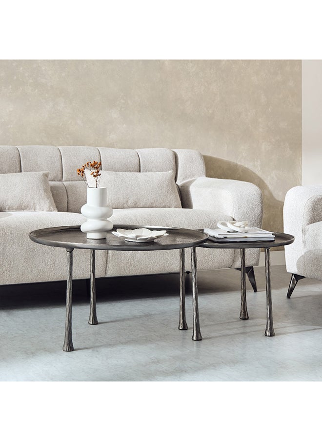 Home Box - Tanner 2-Piece Cast Metal Coffee Table Set 80 x 45 x 80 cm - Image 1