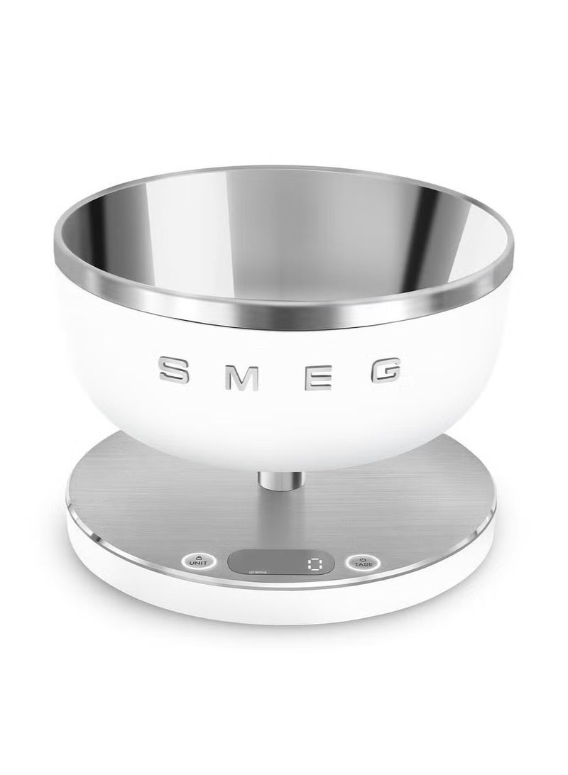 سميج ميزان المطبخ الرقمي الحديث المتطور من SMEG مع وعاء قابل للإزالة (أبيض نقي) - Image 1