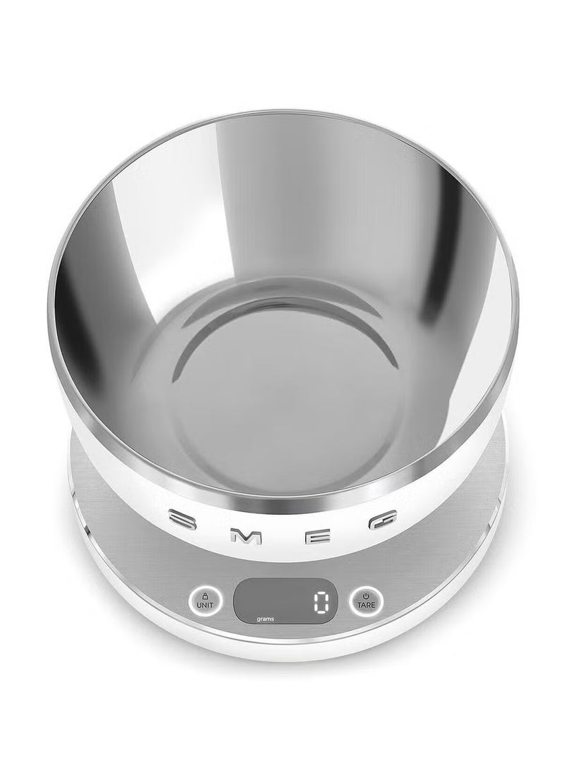 سميج ميزان المطبخ الرقمي الحديث المتطور من SMEG مع وعاء قابل للإزالة (أبيض نقي) - Image 3