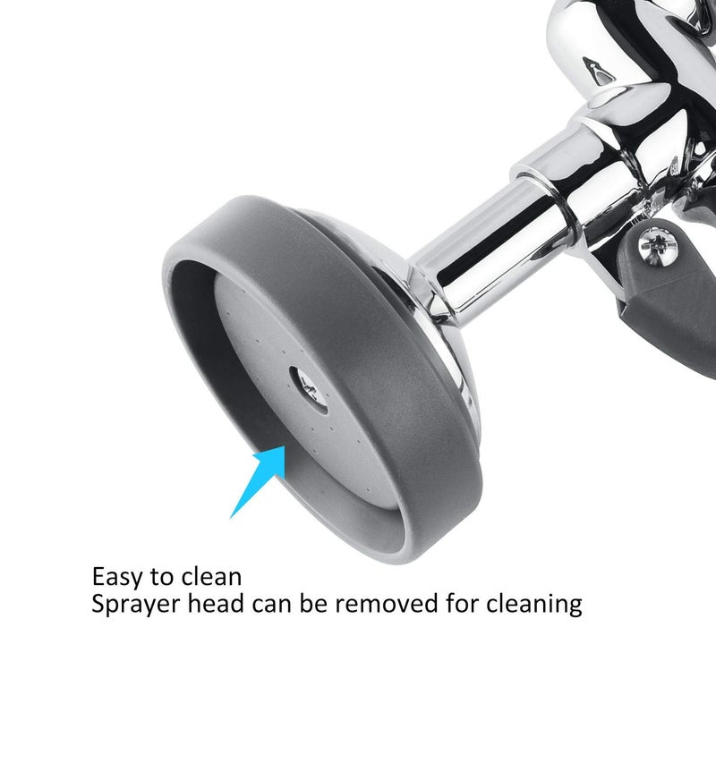 CWM Pre Rinse Sprayer Commercial Sink Sprayer Head Spray Valve,1.42GPM Restaurant Sink Dish Sprayer with Handle for Commercial Kitchen faucets,Chrome Finished (Grey) - Image 4