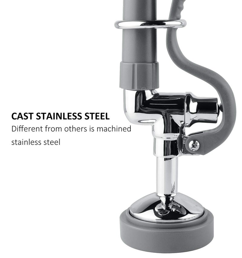 CWM Pre Rinse Sprayer Commercial Sink Sprayer Head Spray Valve,1.42GPM Restaurant Sink Dish Sprayer with Handle for Commercial Kitchen faucets,Chrome Finished (Grey) - Image 5