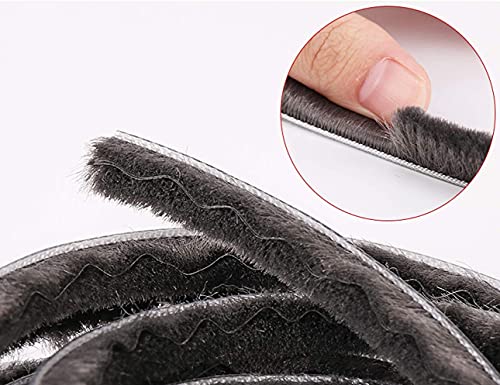 hokmly Weather Stripping Door Seal - 5m (16ft) Brush Weather Stripping,Card-Slot Seal Strip Pile Weatherstrip for Door Window (5mm x 8mm (Backing 0.197 x Brush 0.315 Inch), Gray) - Image 4