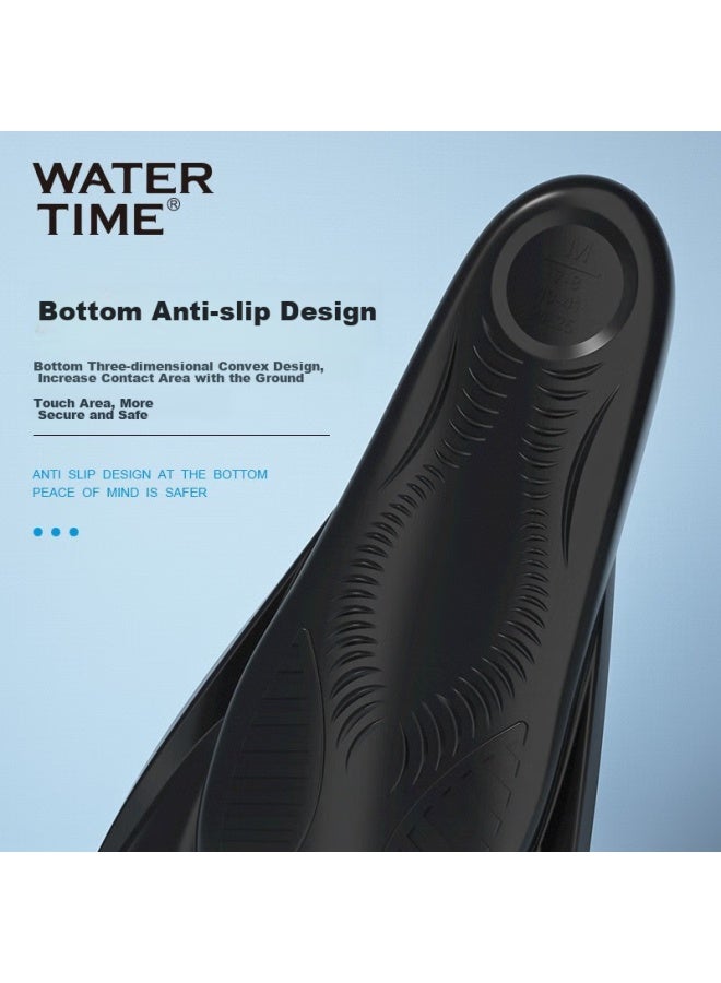 Watertime/shuichuan Swimming Flippers, Training Short Flippers, Snorkeling, Freestyle, Adult And Children's Professional Equipment, Black, Xxxs - Image 5