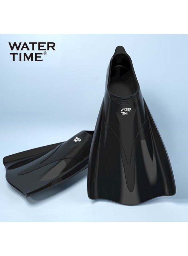 Watertime/shuichuan Swimming Flippers, Training Short Flippers, Snorkeling, Freestyle, Adult And Children's Professional Equipment, Black, Xxxs - Image 1