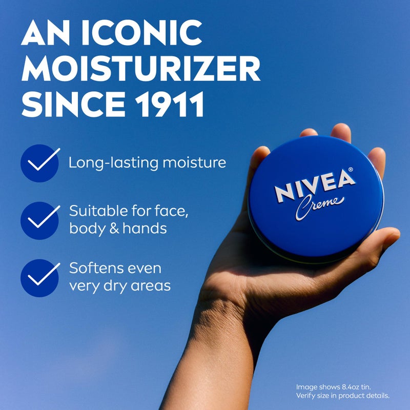 Nivea كريم نيفيا للجسم والوجه واليدين، كريم مرطب، نيفيا كريم ألماني، مرطب غني للجسم مع بروفيتامين B5، 8.4 أونصة - Image 2