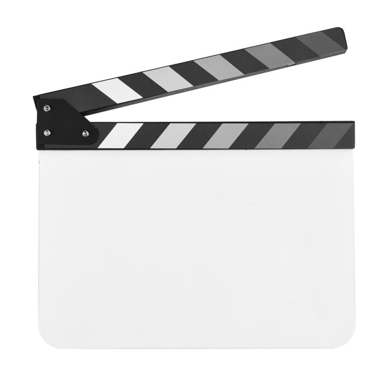 Acrylic Clapperboard Type 5 White Durable Film Slate - Clear Visible Professional Movie Clapper for Film Production - Image 1