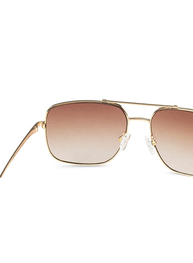 John Jacobs Unisex Full Rim Metal Frame Square Sunglasses For Men & Women With UV Protection - 57mm - Gold - Image 5