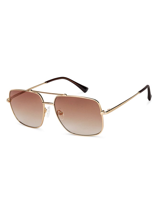John Jacobs Unisex Full Rim Metal Frame Square Sunglasses For Men & Women With UV Protection - 57mm - Gold - Image 1