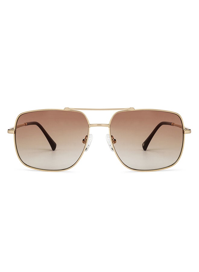 John Jacobs Unisex Full Rim Metal Frame Square Sunglasses For Men & Women With UV Protection - 57mm - Gold - Image 2
