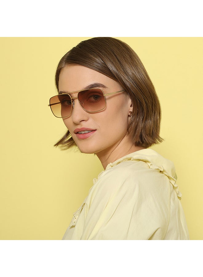 John Jacobs Unisex Full Rim Metal Frame Square Sunglasses For Men & Women With UV Protection - 57mm - Gold - Image 4