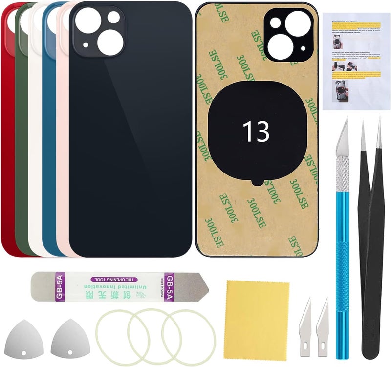 UooFide Rear Back Cover Screen Glass Replacement Compatible with iPhone 13 6.1-Inches All Carriers (Midnight) - Image 1