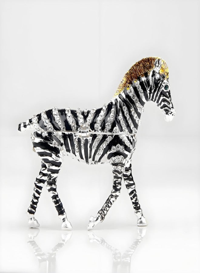 SEVENBEES Zebra Figurine Jewelry Box - Hinged Trinket Box for Home Decor - Image 3