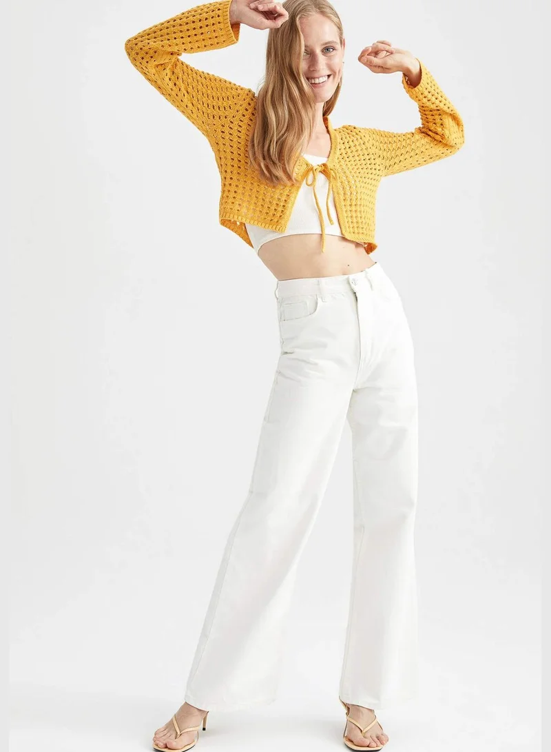 DeFacto Woman Regular Fit V-Neck Long Sleeve Tricot Cardigan