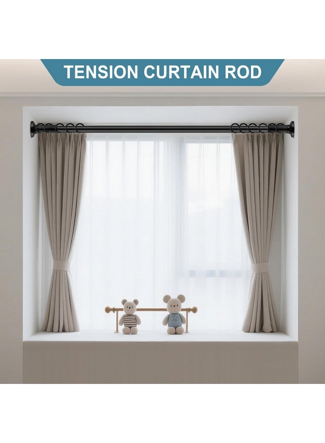 ZOCONE Shower Curtain Rod 51-128 Inch(4.25-10.5Ft), ZOCONE Adjustable Tension Curtain Rod No Drilling, Black Spring Tension Shower Rods for Bathroom Windows Closet Outdoor Non Slip Rust free Easy Install  - Image 2
