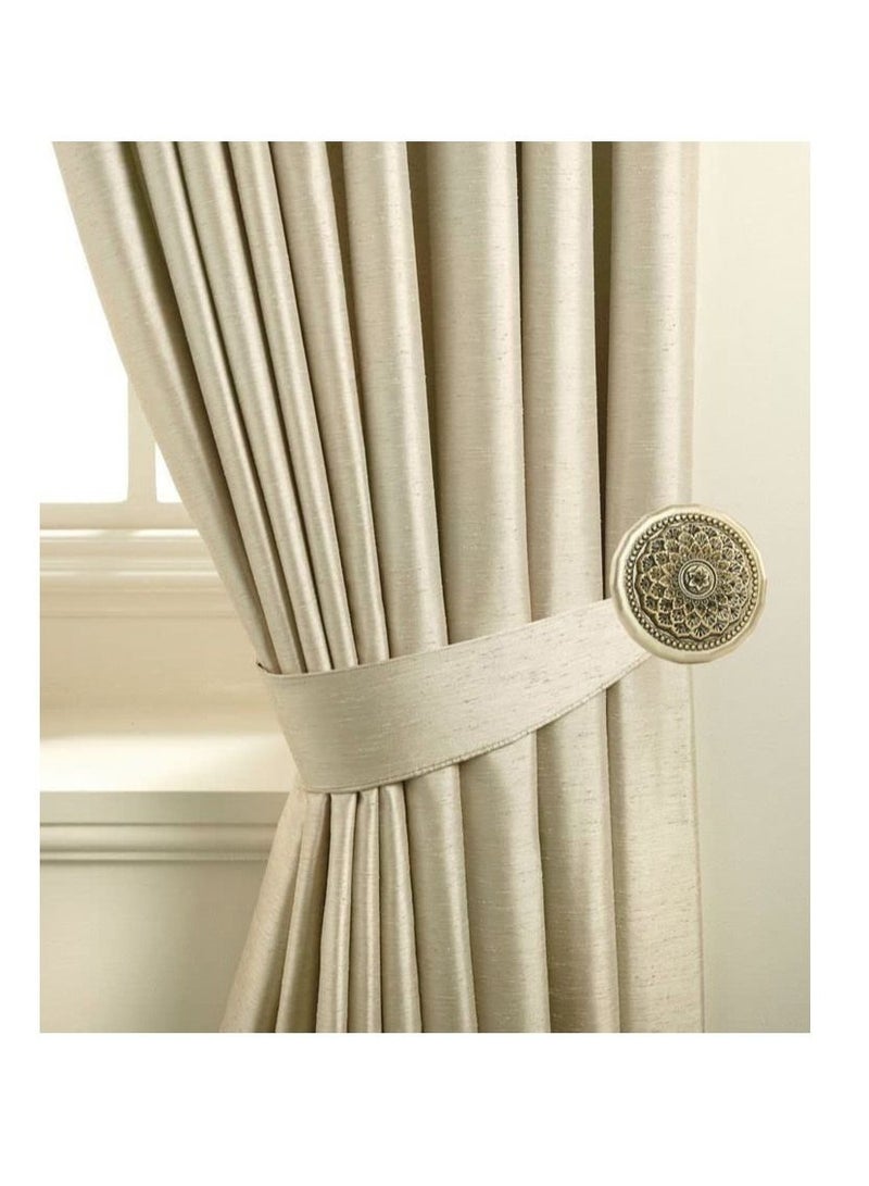 IDT 1 Pair Curtain Holdbacks Window Tie Backs Holders For Bedroom Wall Office Decor Home Sheer Blackout Drapes Blind Curtains Decorations Accessories Buckle Hooks Golden Colour - Image 1