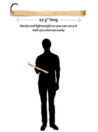 BambooWorx Traditional Bamboo Wooden Back Scratcher - 4 Piece Body Relaxation Massager Set for Men & Women - 17.5" Long Handle, Strong and Sturdy Itching Relief Scratchers - 100% Natural Wood - Image 4