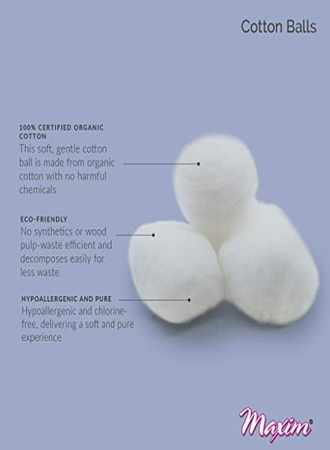 Maxim® 100% Certified Organic Cotton Balls Biodegradable, Hypoallergenic Cotton Balls, Easy Drawstring Closure Packaging, No GMO, Cruelty Free, 300 Count, 3 Packs - Image 3