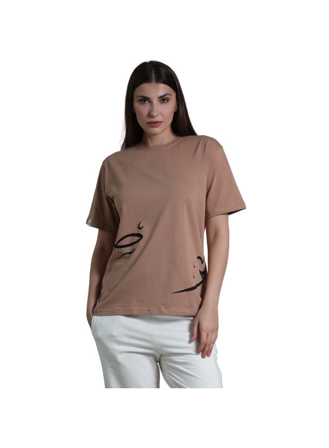 T-Shirt - patience Written in Arabic calligraphy - Brown - Image 2