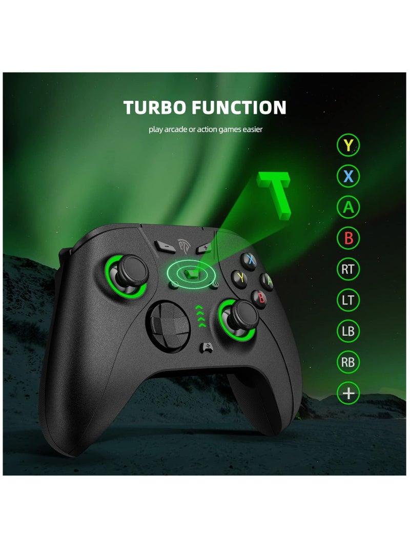 Wireless Switch Pro Controller for Nintendo Switch/Switch Lite/OLED - Features Programmable Buttons, Dual Vibration, Turbo Function, Green LED Light, Wake-Up Function, and Headphone Jack.  - Image 3