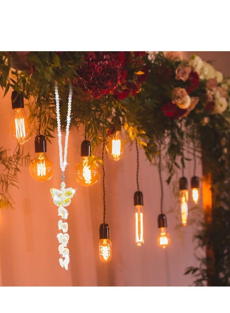 كابتن تيك Crystal Butterfly Car Mirror Hanging Accessories, Car Charms Rear View Mirror Hanging Accessories Bling Colored Hanging Crystals for Decoration, Lucky Interior Hanging Ornament - Image 4