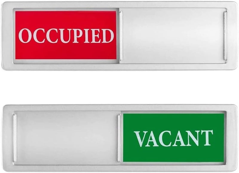 Vacant Occupied Indicator, Easy to Read & Slide, Can DIY Sign (Silver Vacant/Occupied)