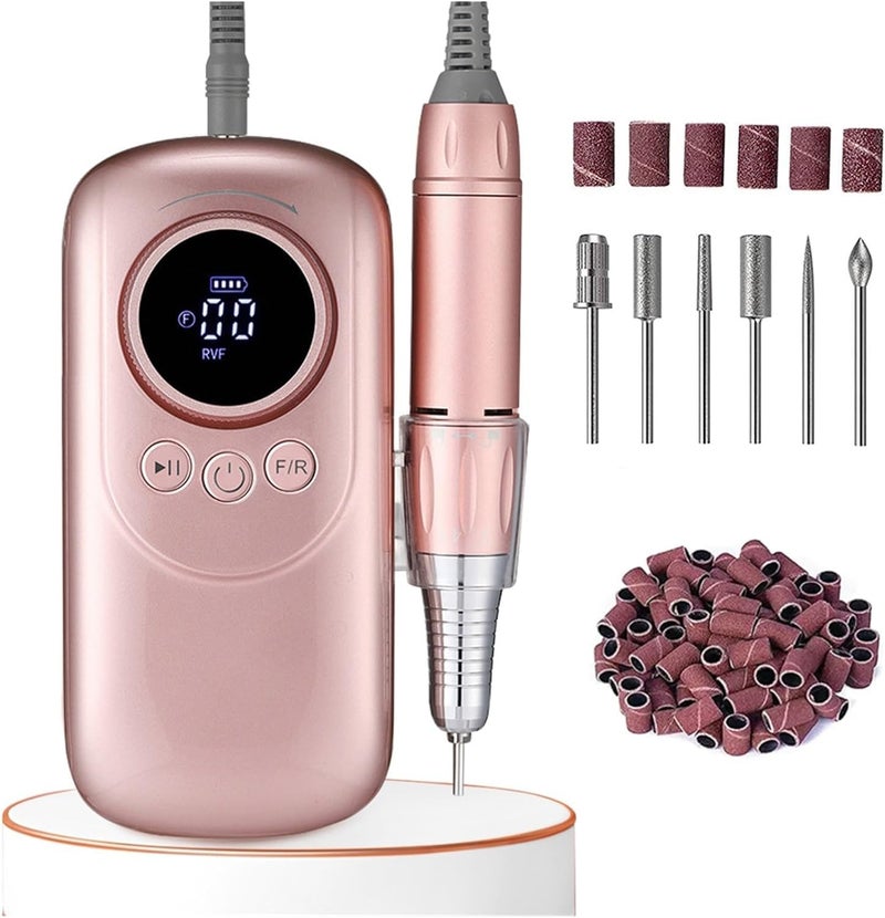 Clefairy Professional Electric Nail Drill, 35000 RPM Rechargeable Nail Drills Machine for Acrylic Nails with 6 bits Portable Manicure Pedicure Drill Machine - Image 1