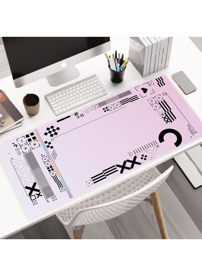 Printing Set Csgo Mouse Pad Super Large E-sports Game Special Desktop Pad Fine Face Lock Edge Thickened Keyboard Pad-color:400*800*3-pattern:Gradient Pink  - Image 1