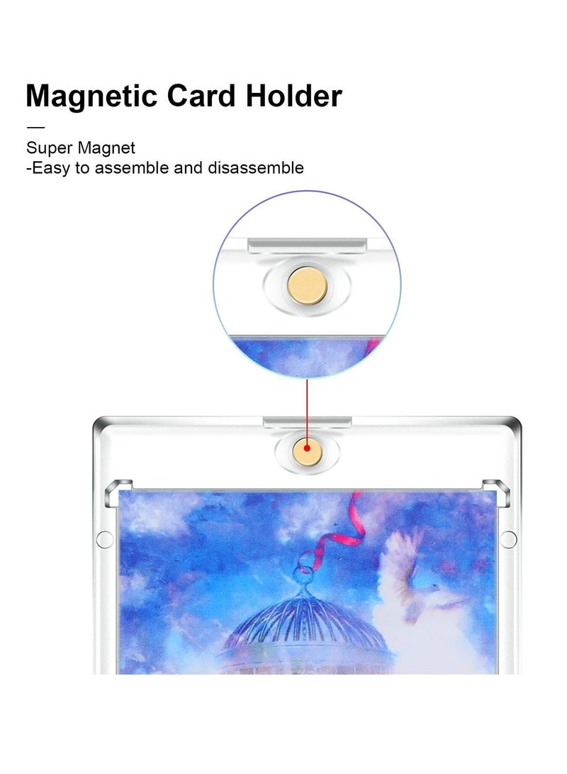 10 Pieces Magnetic Card Holder, 35Pt Holders, Baseball Protector, Acrylic Holder Clear Display Protector for Football Sports Game Storage Display, Standard Cards - Image 4