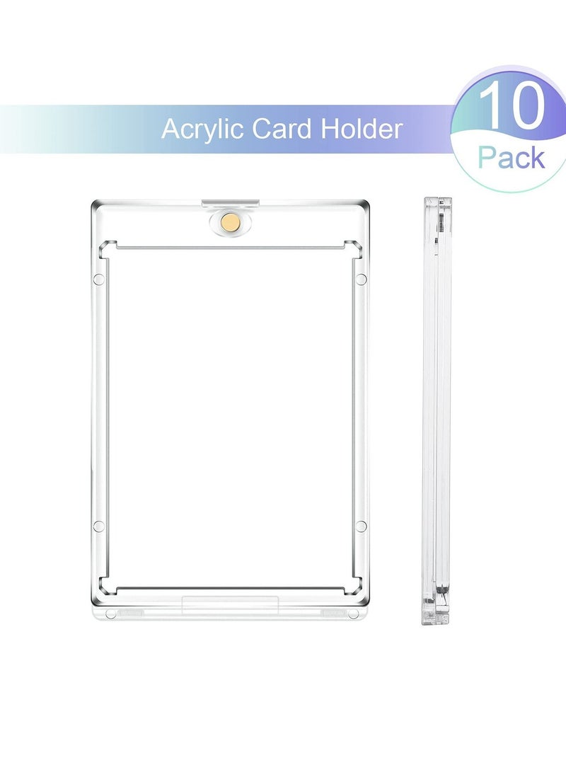 10 Pieces Magnetic Card Holder, 35Pt Holders, Baseball Protector, Acrylic Holder Clear Display Protector for Football Sports Game Storage Display, Standard Cards - Image 5