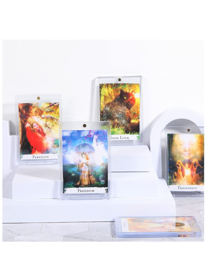 10 Pieces Magnetic Card Holder, 35Pt Holders, Baseball Protector, Acrylic Holder Clear Display Protector for Football Sports Game Storage Display, Standard Cards - Image 2
