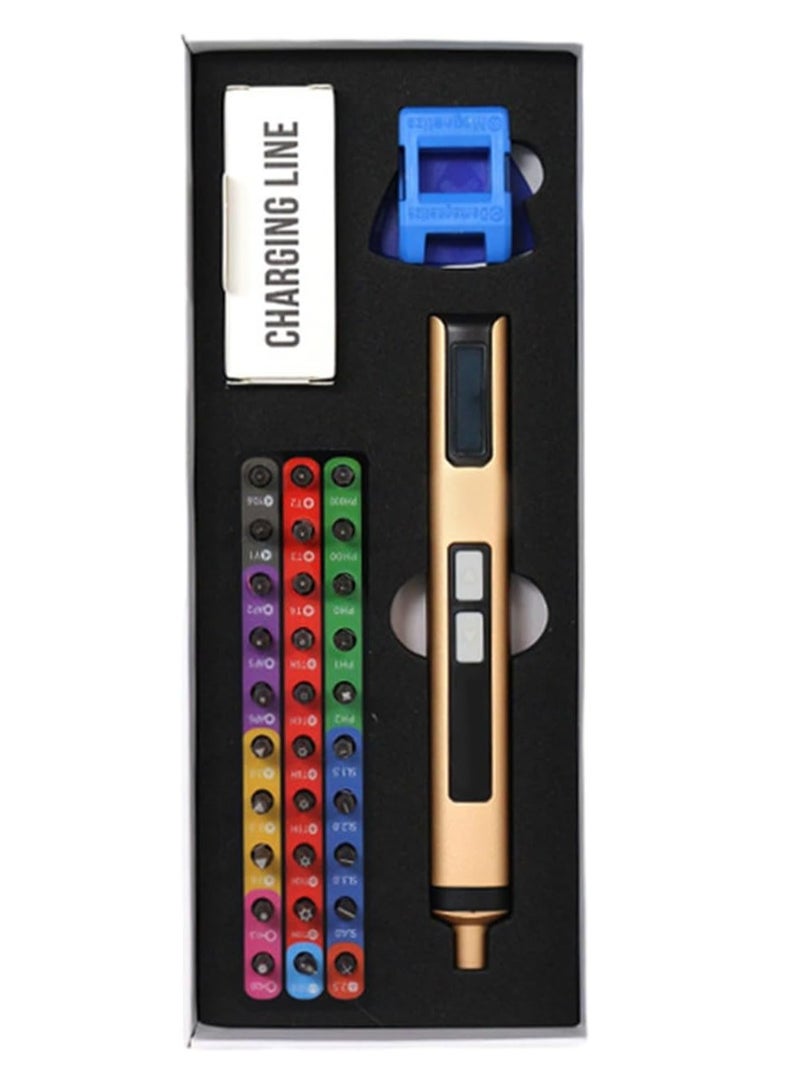 Cordless Electric Screwdriver – Mini USB Rechargeable Screwdriver with Magnetic Tip and Work Light for DIY Projects - Image 1