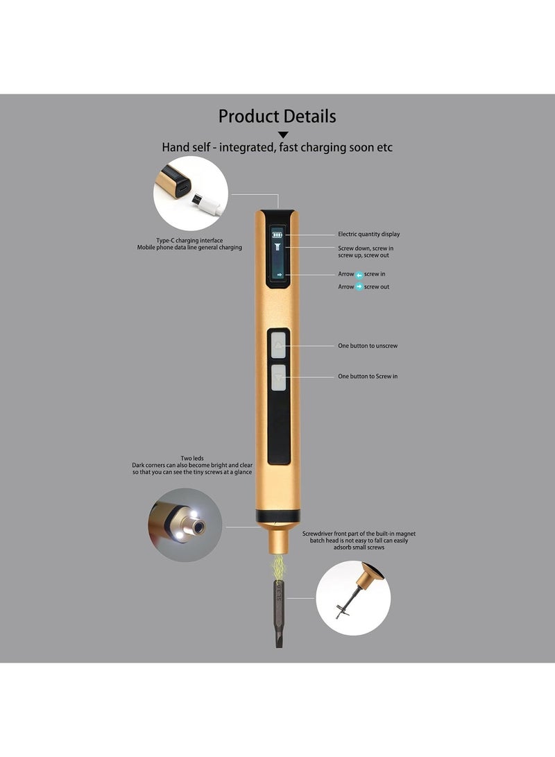 Cordless Electric Screwdriver – Mini USB Rechargeable Screwdriver with Magnetic Tip and Work Light for DIY Projects - Image 4