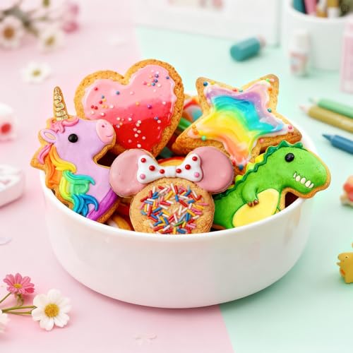 MINO ANT Stainless Steel Cookie Cutters, Mickey Unicorn Dinosaur Heart Star Cookie Cutters, Metal Biscuit Cutter Molds for Baking or Valentine's Day Christmas Holiday Party Decorations - Image 5