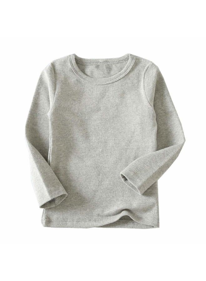 JWWN Toddler Boys Girls Long Johns Thermal Underwear Set 2PC Crewneck Tops and Bottom Little Kids Pajamas Warm Jammies,(LightGray,24Months), Light Gray, 24 Months - Image 2