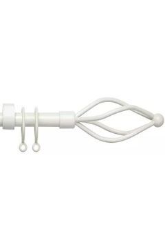 AL WADI FURNITURE Roman Pole Style Heavy Duty Luxury Extendable Curtain Rod, Metal Single Rod Finials Decorative End Window Treatment Rod Drapery Rod (WHITE, 150 – 300 cm)  - Image 5