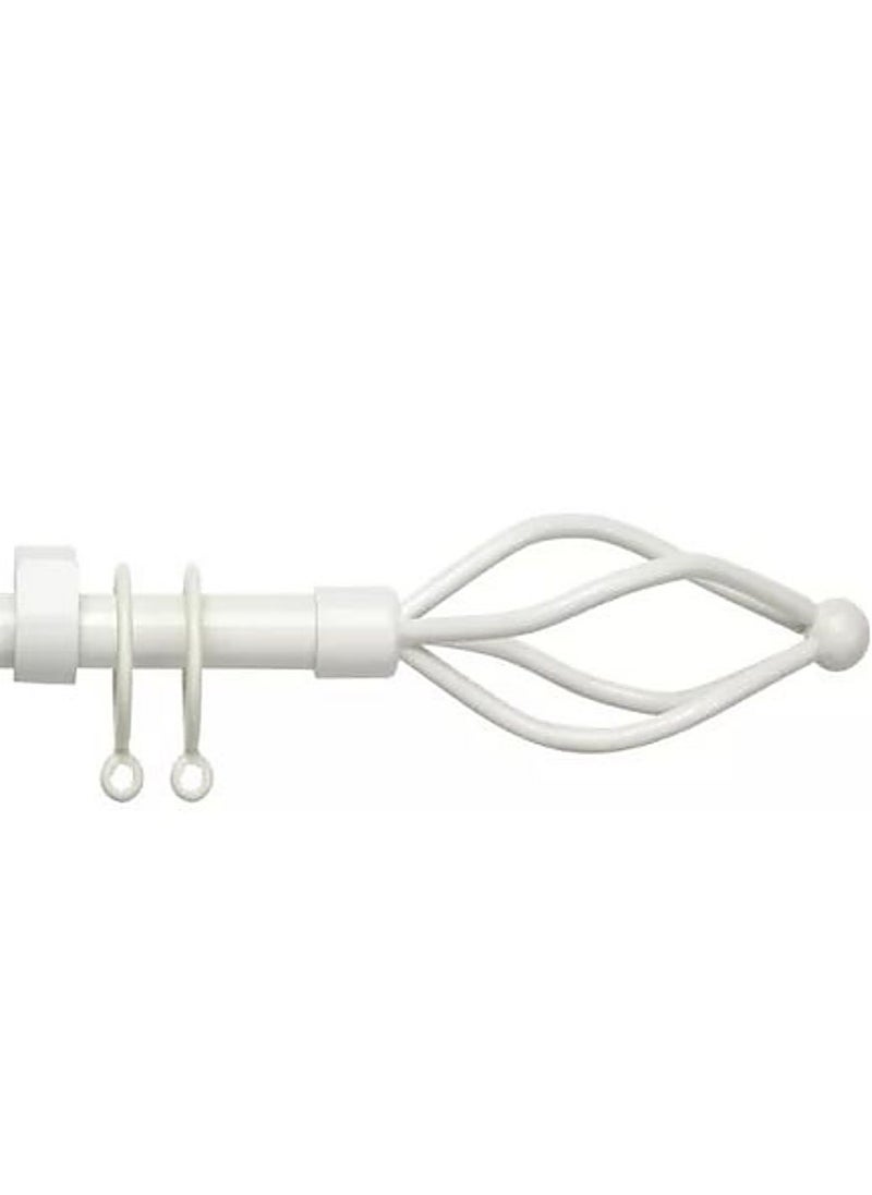 AL WADI FURNITURE Roman Pole Style Heavy Duty Luxury Extendable Curtain Rod, Metal Single Rod Finials Decorative End Window Treatment Rod Drapery Rod (WHITE, 150 – 300 cm)  - Image 5