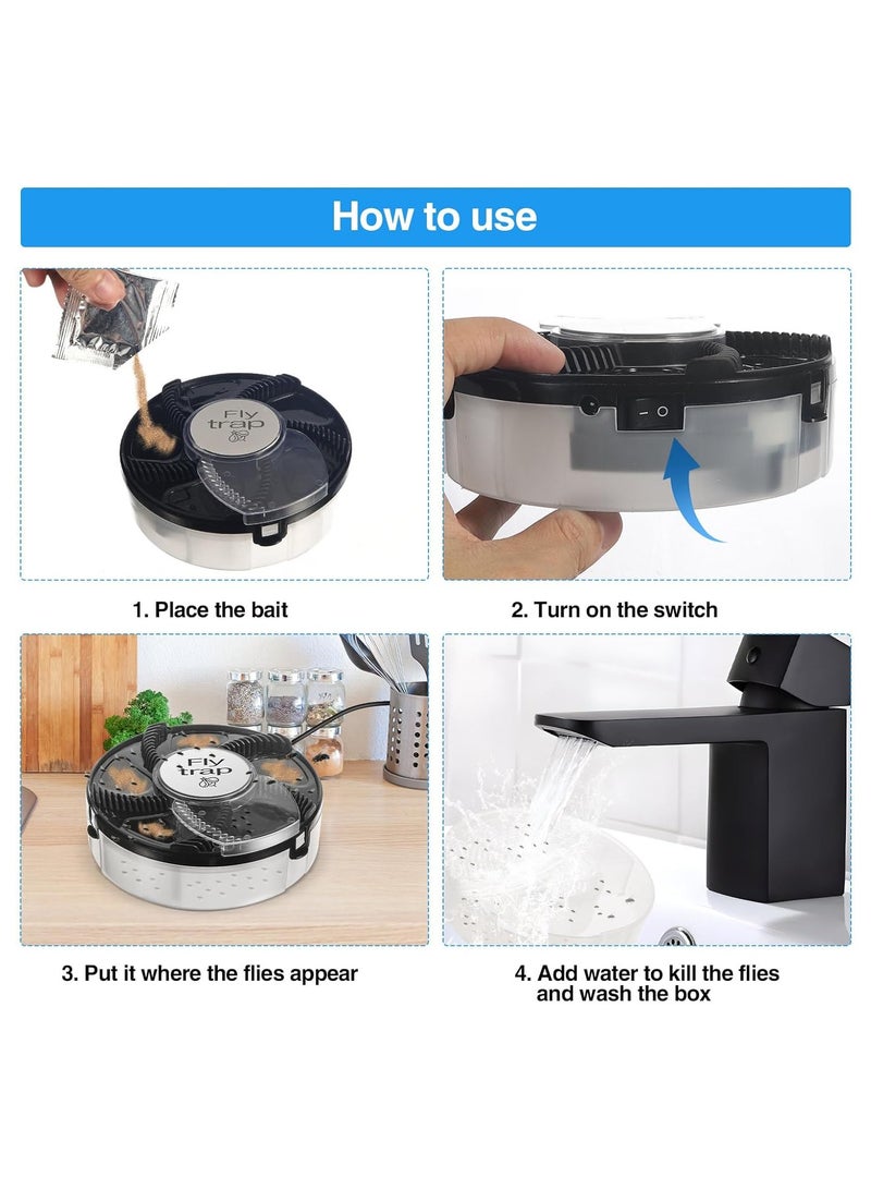 Electric Fly Trap, Pest Device Gnat Flying Insect Trap, Automatic Indoor Fly Trap, Pest Reject Control Catcher, Insect Repellents Tools, Auto, Ranch, Garden Rotate Resueable Catcher for House Fly - Image 5