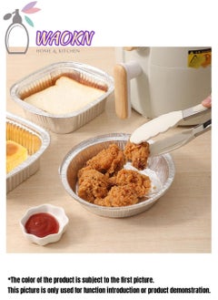 WAOKN 30-Pieces Disposable Aluminum Foil Baking Pan Cake Pan Cake Tray for Oven Baking Cooking Air Fryer Liners Oil-proof Water-proof Food Grade Aluminum Foil For Baking Frying Grilling Roasting Microwave  - Image 5