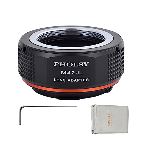 PHOLSY Lens Mount Adapter M42 to L Compatible with M42 42mm Screw Mount Lens to Leica L Mount Camera Body Compatible with Leica SL2, SL2-S, CL, TL2, Lumix S5, S1, BS1H, Sigma fp, fp L - Image 1