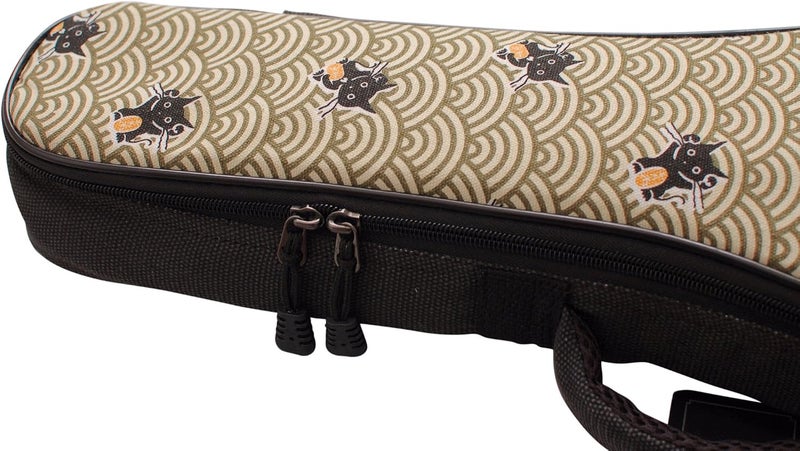 MUSIC FIRST Canvas Vintage Style 'Fortune Cats' Ukulele Case for 21 Inch Soprano - Image 4