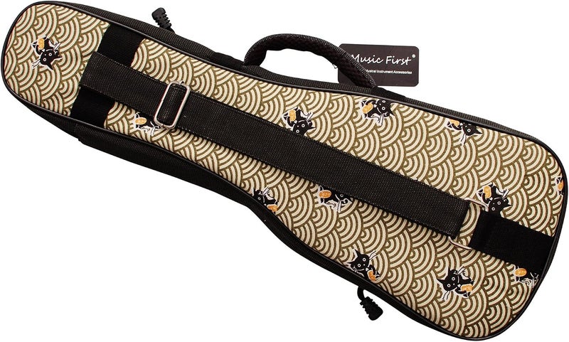 MUSIC FIRST Canvas Vintage Style 'Fortune Cats' Ukulele Case for 21 Inch Soprano - Image 2